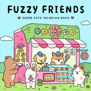 KCW13 Książka kolorowanka FUZZY FRIENDS Vivi Tinta oryginalna z Tiktoka