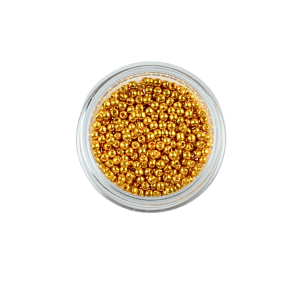 ROK715 Koraliki rocaille japońskie szklane powlekane złote 2mm 450szt kulki