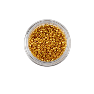 ROK557 Koraliki rocaille japońskie szklane powlekane złote 2mm 450szt kulki