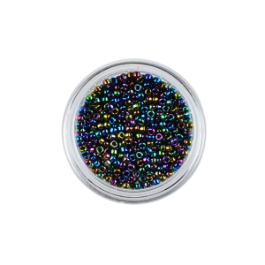 ROK409 Koraliki rocaille japońskie szklane powlekane czarne AB 2mm 450szt kulki