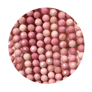 KN54 Kamień RODONIT RÓŻOWY rhodonite koraliki kula fasetowane 3mm 10szt naturalny
