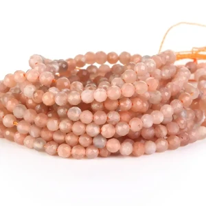 KN55 Kamień SUN STONE SŁONECZNY koraliki kula fasetowane 4mm 10szt naturalny