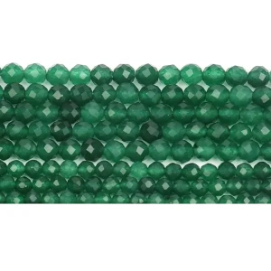 KN59 Kamień CHALCEDON zielony koraliki kula fasetowane 4mm 10szt naturalny