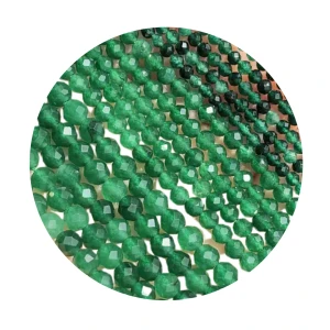 KN60 Kamień CHALCEDON zielony koraliki kula fasetowane 3mm 10szt naturalny
