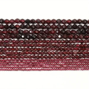 KN61 Kamień GRANAT bordowy koraliki kula fasetowane 4mm 10szt naturalny