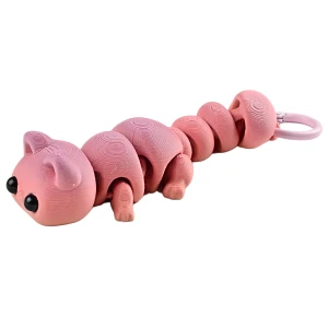 FD11 Brelok Figurka 3d drukowana fidget KOT KOTEK RAINBOW PINK