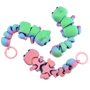 FD20 Brelok Figurka 3d drukowana fidget KOT KOTEK RAINBOW zielony