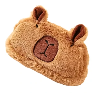 KOS24 Kosmetyczka piórnik KAPIBARA CAPYBARA brązowa suwak 