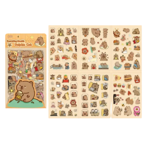 W197 Naklejki STICKER BOMB WLEPY wlepki KAPIBARA WEALTH 6 ark.