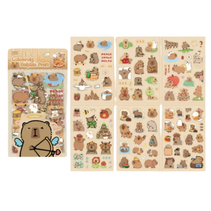 W199 Naklejki STICKER BOMB WLEPY wlepki KAPIBARA LEISURELY 6 ark.