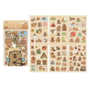 W199 Naklejki STICKER BOMB WLEPY wlepki KAPIBARA LEISURELY 6 ark.