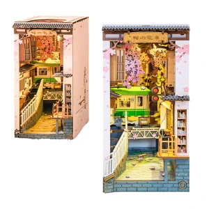 TGB01 Book nook miniaturowy domek DIY Rolife SAKURA DENSYA Wiśnie i metro