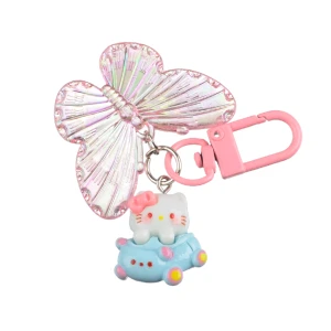 BR11 Brelok breloczek HELLO KITTY MOTYL zawieszka autko samochodzik