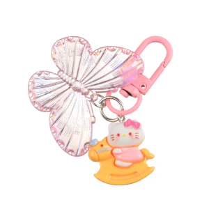 BR15 Brelok breloczek HELLO KITTY MOTYL zawieszka konik na biegunach