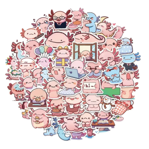 W205 Naklejki STICKER BOMB WLEPY wlepki AXOLOTL Aksolotl jaszczurka 50szt. 