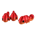 Figurka 3d drukowana fidget KAMELEON cieniowany czerwony