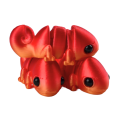 Figurka 3d drukowana fidget KAMELEON cieniowany czerwony