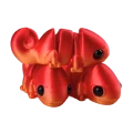 Figurka 3d drukowana fidget KAMELEON cieniowany czerwony