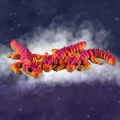 Figurka 3d drukowana fidget SMOK z rogami ombre różowy pomarańczowy