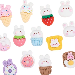 KAB6 Kaboszon akrylowy CIASTKO lody pączek 5szt miks CANDY