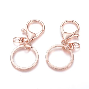 KAR7 Karabinek karabińczyk brelok przedłużka obrotowa 2szt kolor rose gold