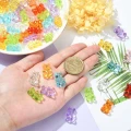 Koraliki akrylowe MIŚ MISIE 18mm MIX kolorowe przezroczyste 20szt