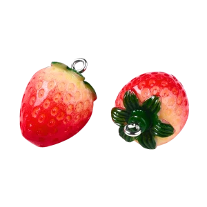 ZAW8 Zawieszka duża akrylowa TRUSKAWKA do bransoletek 1szt owoc kawaii 