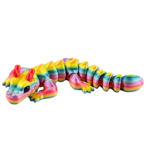 FD52 Figurka 3d drukowana fidget SMOK DRAGON CANDY tęcza rainbow
