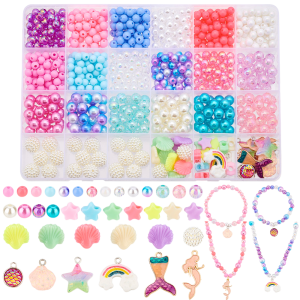 KLZ36 Wielki zestaw SYRENKA koraliki perełki zawieszka do bransoletek 880szt