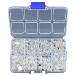 KLZ35 Zestaw koralików akrylowych opalizujących AB do biżuterii 