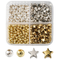 Zestaw koraliki przekładki gwiazdki złote i srebrne 500szt