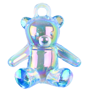 ZAW12 Zawieszka akrylowa MIŚ duża przezroczysta opalizująca niebieska