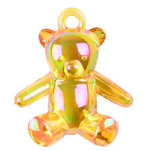 ZAW14 Zawieszka akrylowa MIŚ duża przezroczysta opalizująca jasnopomarańczowa