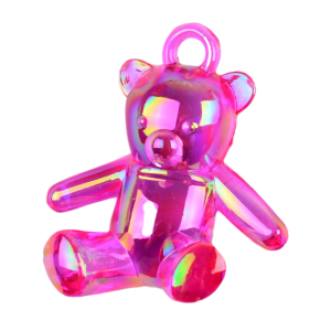 ZAW15 Zawieszka akrylowa MIŚ duża przezroczysta opalizująca różowa