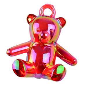 ZAW16 Zawieszka akrylowa MIŚ duża przezroczysta opalizująca czerwona