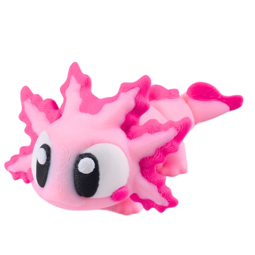 Figurka 3d drukowana fidget AXOLOTL z dużymi oczami