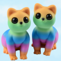 Figurka 3d drukowana KOT KOTEK rainbow