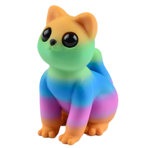 Figurka 3d drukowana KOT KOTEK rainbow