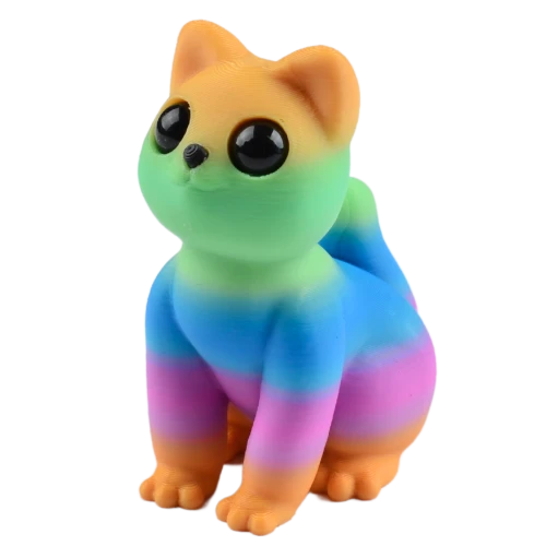 Figurka 3d drukowana KOT KOTEK rainbow