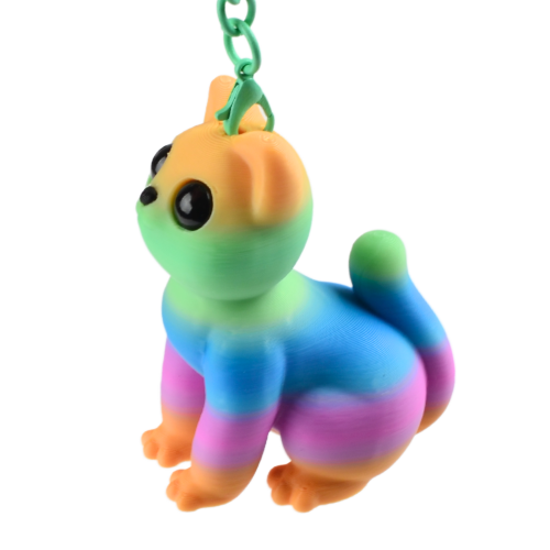 Brelok Figurka 3d drukowana KOT KOTEK rainbow