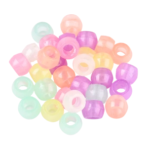 KOP11 Koraliki kandi oponki akryl 8mm FLUO ŚWIECĄ CIEMNOŚCI pony bead 50szt 