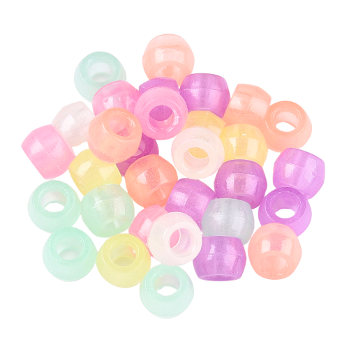 Koraliki kulki oponki akryl 8mm FLUO ŚWIECĄ CIEMNOŚCI pony bead