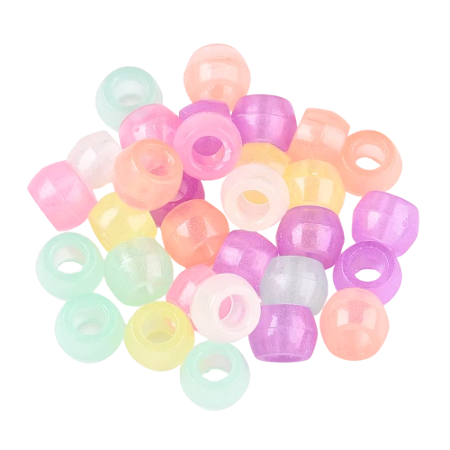 Koraliki kulki oponki akryl 8mm FLUO ŚWIECĄ CIEMNOŚCI pony bead