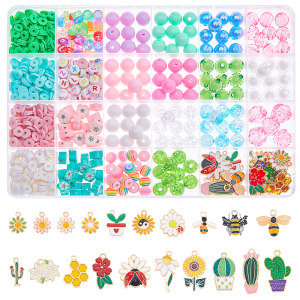 KLZ43 Wielki zestaw WIOSNA koraliki FIMO KATSUKI zawieszki do bransoletek 940szt