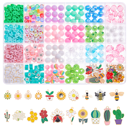 Wielki zestaw WIOSNA koraliki FIMO KATSUKI zawieszki do bransoletek 940szt