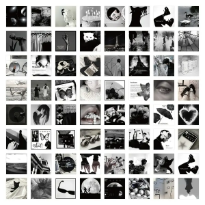 W215 Naklejki STICKER BOMB WLEPY wlepki Black & White na arkuszach 60szt. 