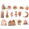Naklejki STICKER WLEPY PRZEZROCZYSTE KWIATY rośliny czerwone ogród