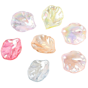 KOK32 Koraliki akrylowe MUSZLA PŁATEK MIX kolorowe opalizujące 20szt