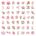 Naklejki STICKER WLEPY PRZEZROCZYSTE KWIATY różowe do żywica żywicy
