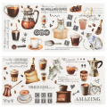 Naklejki foliowe PVC arkusze KAWA COFFEE koty scrapbooking